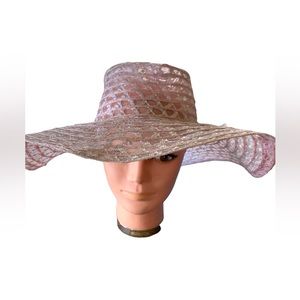 Floppy hat wide brim light pink